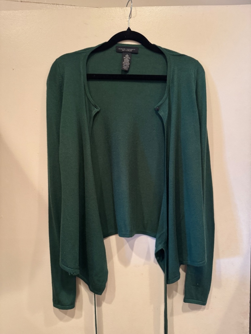 Silk & Cashmere Banana Republic Green Wrap Sweater - Size S